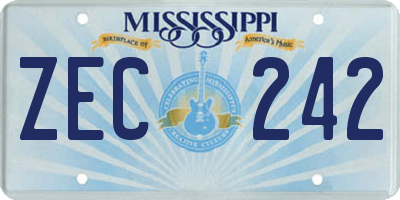 MS license plate ZEC242