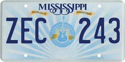 MS license plate ZEC243