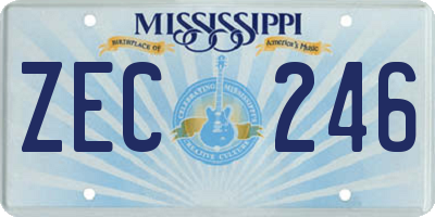 MS license plate ZEC246