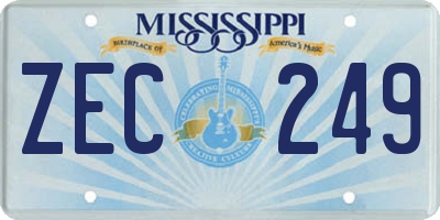 MS license plate ZEC249