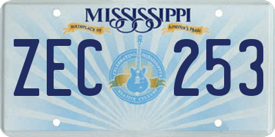 MS license plate ZEC253