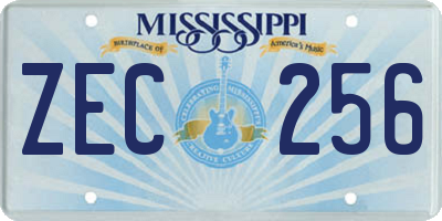 MS license plate ZEC256