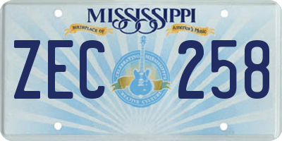 MS license plate ZEC258