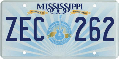 MS license plate ZEC262