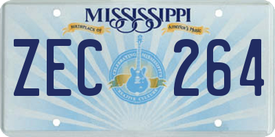 MS license plate ZEC264