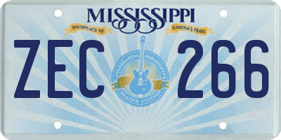MS license plate ZEC266