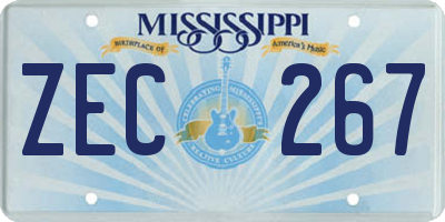 MS license plate ZEC267