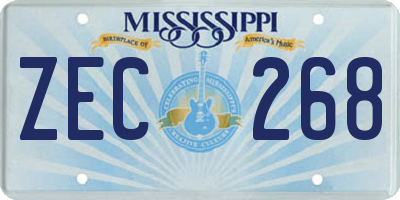 MS license plate ZEC268