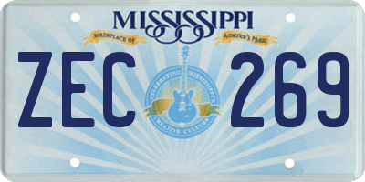 MS license plate ZEC269
