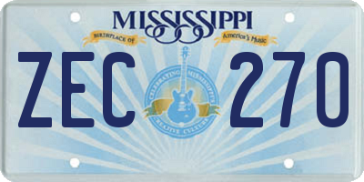 MS license plate ZEC270