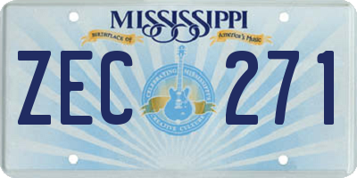 MS license plate ZEC271