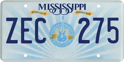 MS license plate ZEC275
