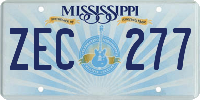 MS license plate ZEC277