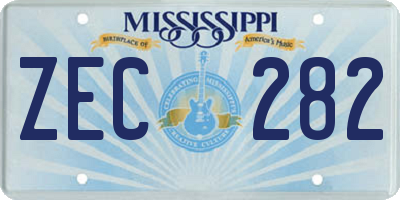 MS license plate ZEC282