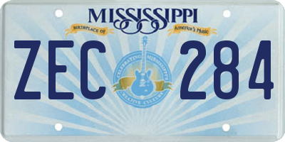 MS license plate ZEC284