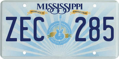 MS license plate ZEC285