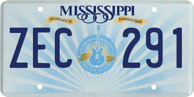 MS license plate ZEC291