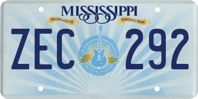 MS license plate ZEC292