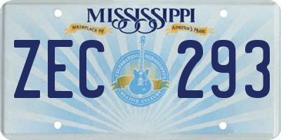 MS license plate ZEC293