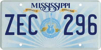 MS license plate ZEC296