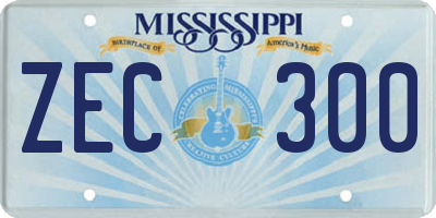 MS license plate ZEC300