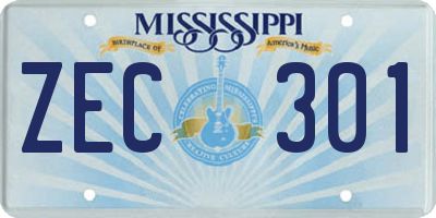 MS license plate ZEC301