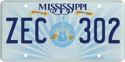 MS license plate ZEC302