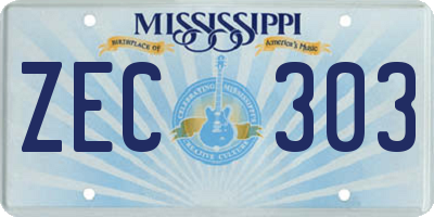 MS license plate ZEC303