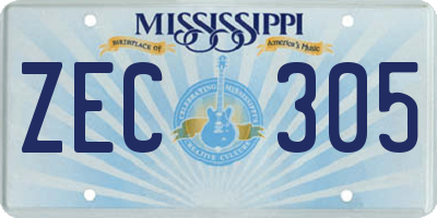 MS license plate ZEC305