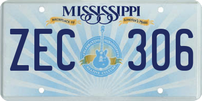 MS license plate ZEC306