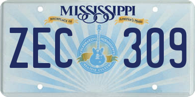 MS license plate ZEC309