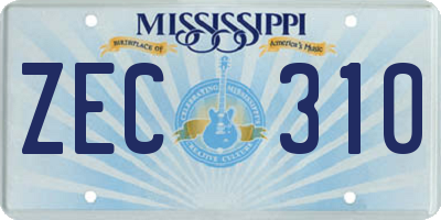 MS license plate ZEC310