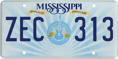 MS license plate ZEC313