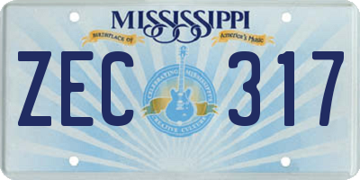 MS license plate ZEC317