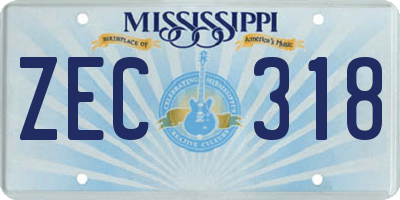 MS license plate ZEC318