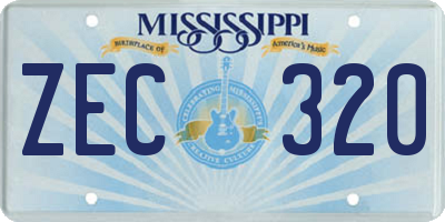 MS license plate ZEC320