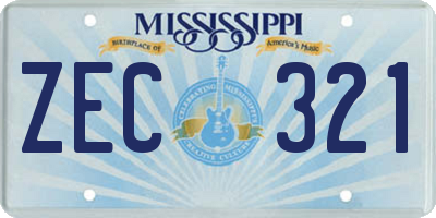 MS license plate ZEC321