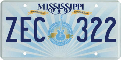 MS license plate ZEC322