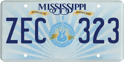 MS license plate ZEC323