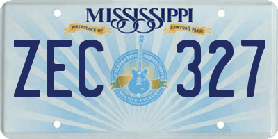 MS license plate ZEC327