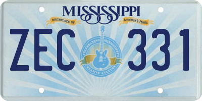 MS license plate ZEC331