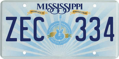 MS license plate ZEC334