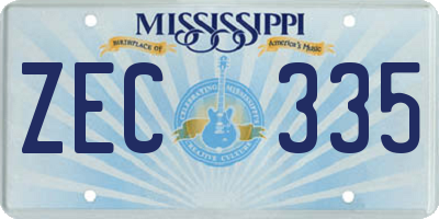 MS license plate ZEC335