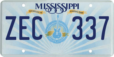 MS license plate ZEC337