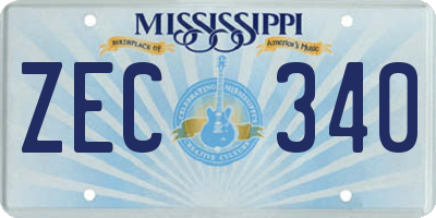 MS license plate ZEC340