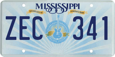 MS license plate ZEC341