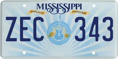 MS license plate ZEC343