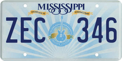 MS license plate ZEC346