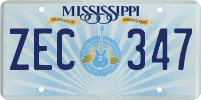 MS license plate ZEC347