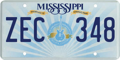 MS license plate ZEC348